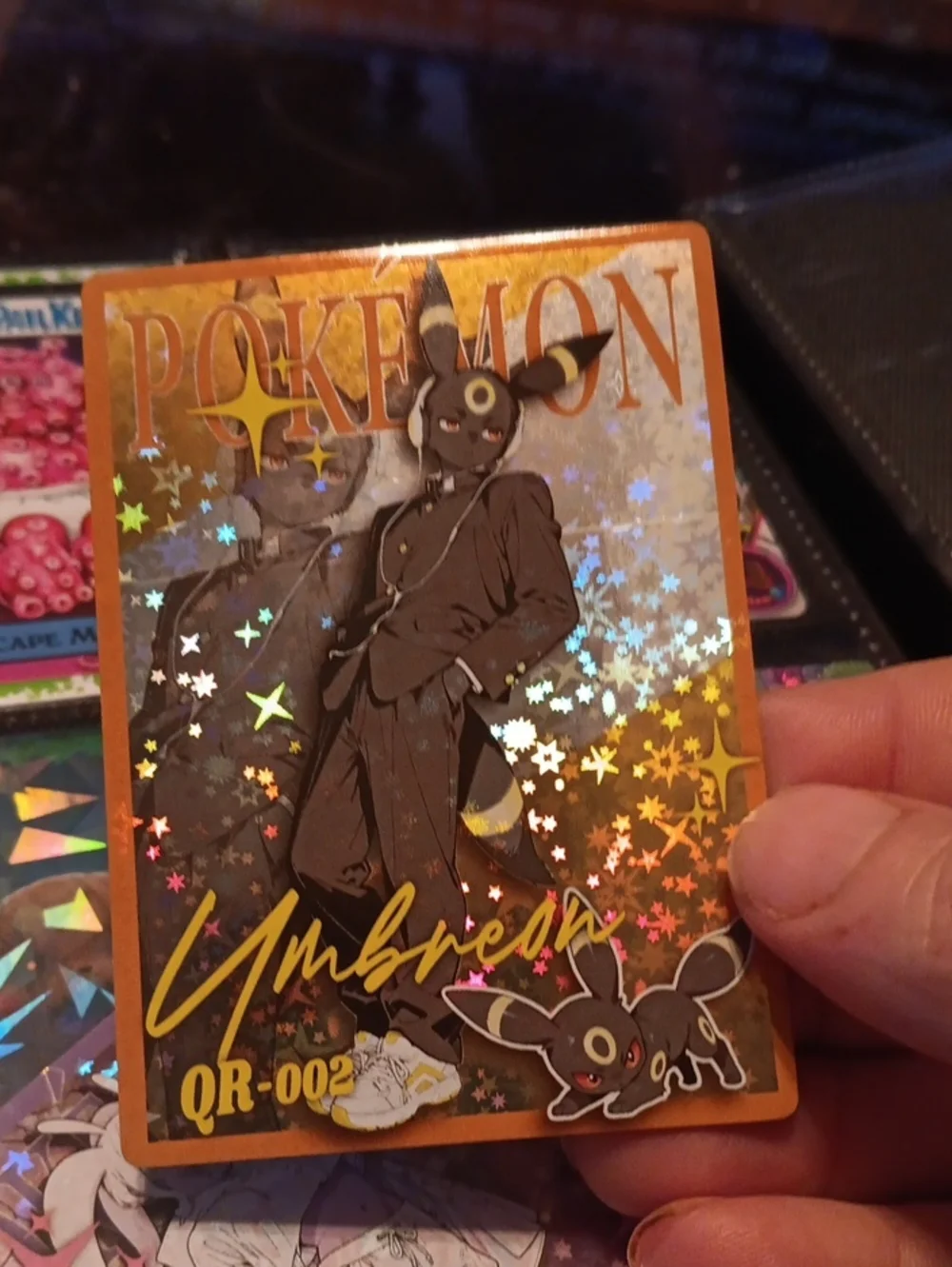 Pokemon Umbreon Holographic Gold and Black Trading Card